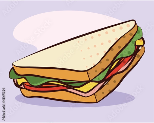 Fototapeta Sandwich triangle slice. Vector