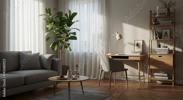 Fototapeta Living Room Interior with Furniture