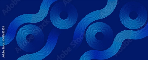 Obraz Blue abstract background. Geometric lines pattern. Modern shiny blue gradient lines. Futuristic technology graphic design. Suit for business, cover, header, wallpaper, corporate, website, eps 10