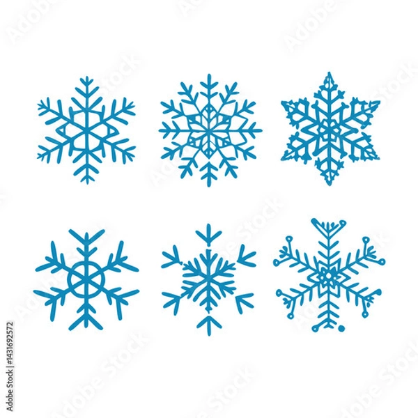 Fototapeta Detailed Snowflake Isolated on White  Winter Holiday Symbol for Cards, Posters, and Web Use

