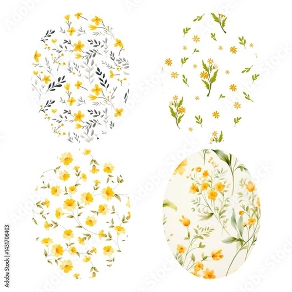 Obraz easter eggs with flowers