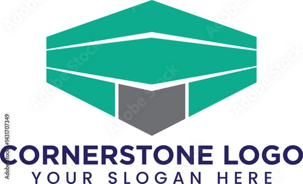 Obraz corner stone logo vector icon illustration