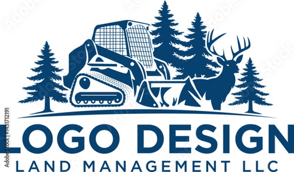 Obraz Skid Steer Loader, Bulldozer Vector Image