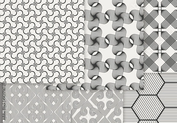 Fototapeta Patterns Simple Geometric Dark on Light Background