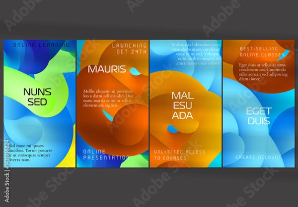 Fototapeta Social Media Post Layout with Futuristic Wavy Gradient Shape