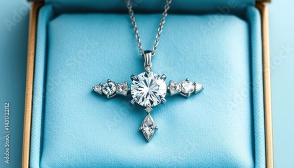 Obraz Delicate diamond pendant in a gift box