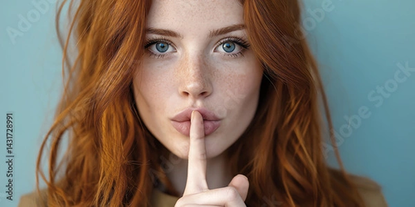 Obraz finger to lips, AI generated