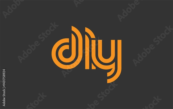 Fototapeta DLY Creative Unique Modern Letter Logo Design. Stylized logo featuring a unique letter design, presenting abstract minimalist aesthetics and modern appeal.