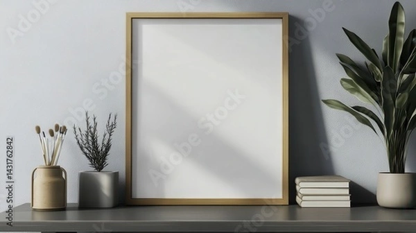 Fototapeta High resulation image of picture frame mockup.