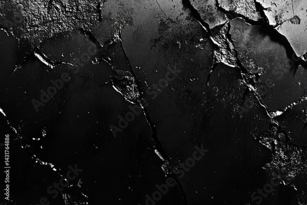 Fototapeta Cracked, dark surface texture