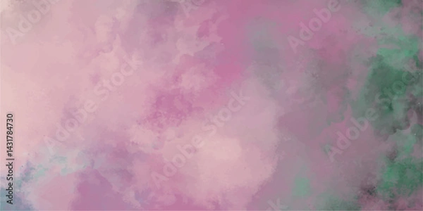 Fototapeta Fantasy light red, pink shades watercolor background. light pink and white colors background for design subtle color. Soft pink grunge background frame plane sky view with stars and sunset	