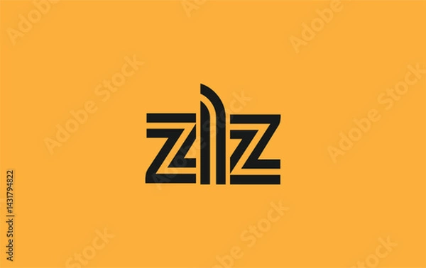 Fototapeta ZLZ Creative Unique Modern Letter Logo Design. Stylized logo featuring a unique letter design, presenting abstract minimalist aesthetics and modern appeal.