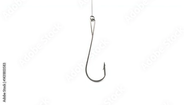 Fototapeta Fishing Hook Against White Background