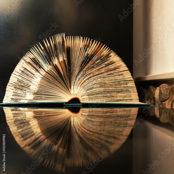 Fototapeta Book with folded pages, simple carft suitable for kids