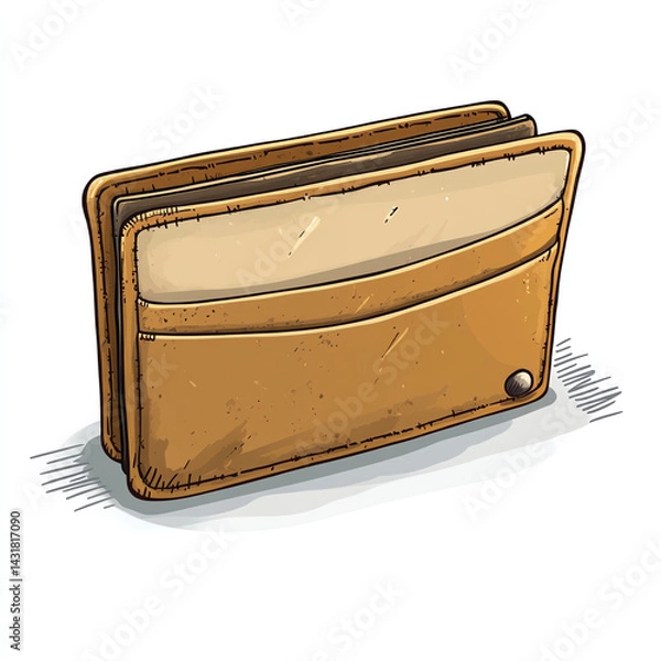 Fototapeta A stylish and textured leather wallet designed for everyday use. Perfect for carrying cash, cards, and essentials with ease.