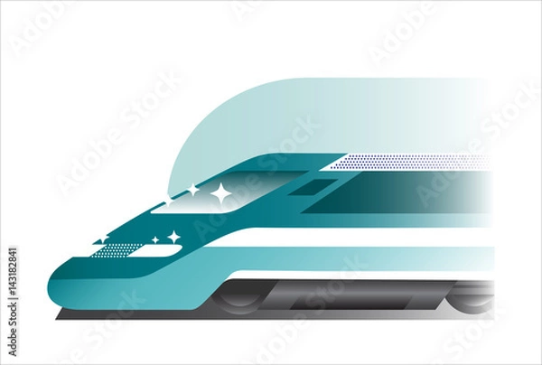 Obraz Train icon in flat gradient style, vector illustration