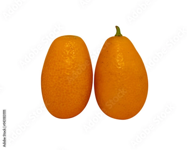 Fototapeta Two kumquat fruits isolated on transparent background.