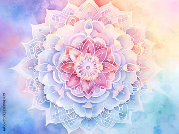 Obraz Abstract pastel soft watercolor mandala background 