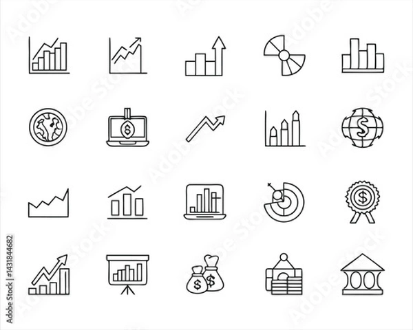 Obraz Stock Market icon set