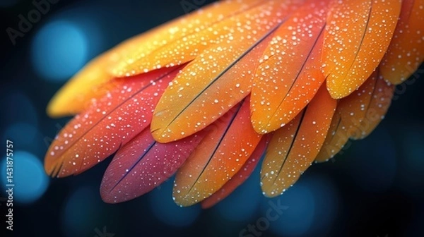 Obraz Bright feathers of birds. Multicolored feathers of a parrot