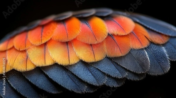 Obraz Bright feathers of birds. Multicolored feathers of a parrot