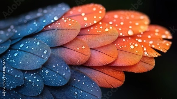 Obraz Bright feathers of birds. Multicolored feathers of a parrot