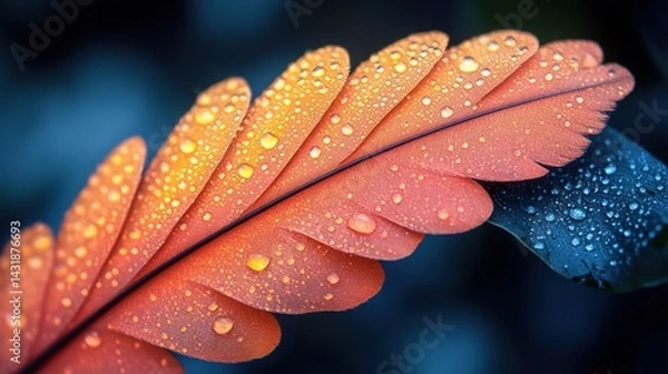 Obraz Bright feathers of birds. Multicolored feathers of a parrot