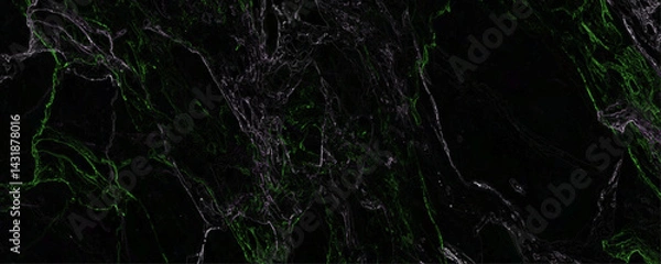Obraz Luxury dark green and grayish colored grunge design in a dark marble background. Dark marble vein texture with green and white lines. Elegant abstract background for luxury design digital art.