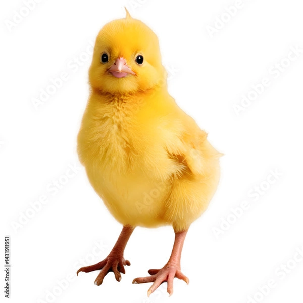 Fototapeta  little yellow chick isolated on a transparent background.	

