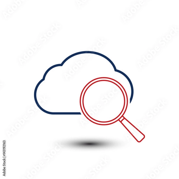 Fototapeta Search cloud icon vector illustration cloud computing find data storage icon