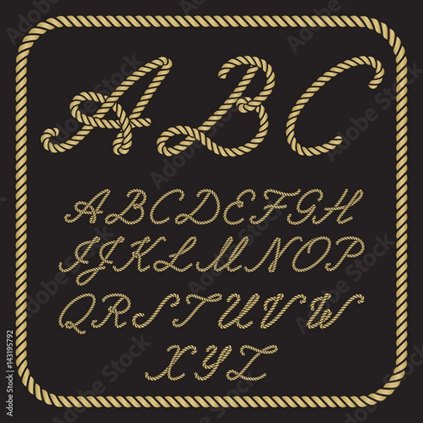 Fototapeta Nautical rope letters