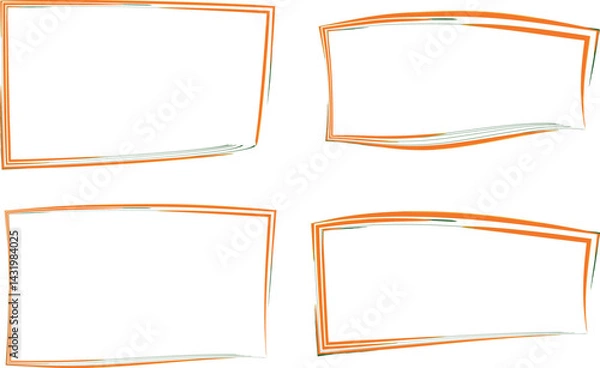 Obraz abstract orange green colorful curve geometric frames banners set