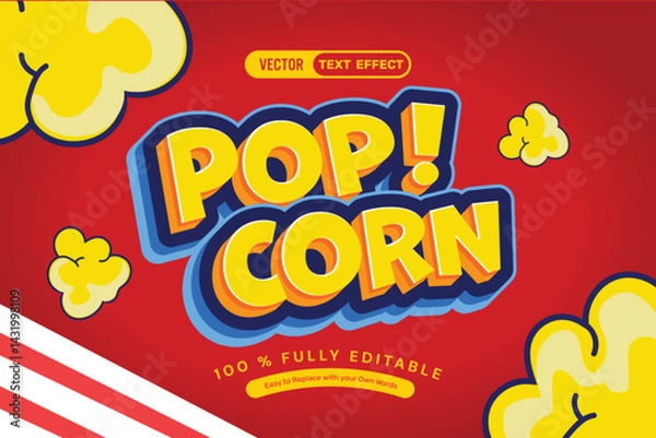 Fototapeta Popcorn Vector Text Effect
