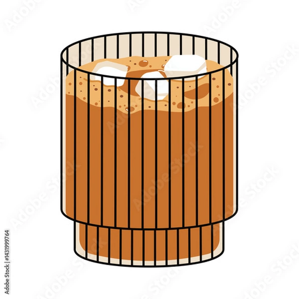 Fototapeta Cute Coffee Cup with Latte Art. Collection of coffee drinks with variety latte art heart, leaf, bear, cat, Flower. Cafe Bar or Coffee House Graphics. Vector Illustration, Icons. Isolated