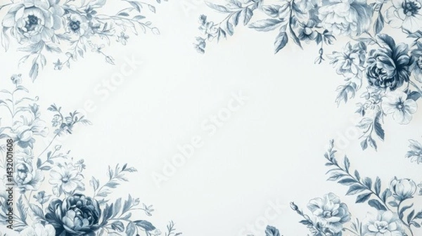 Fototapeta Elegant Watercolor Invitation Card Template Floral Design with Roses, Leaves and Botanical Background for Weddings