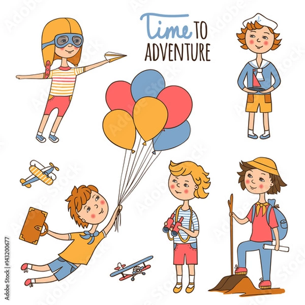 Fototapeta Little travelers around the world.