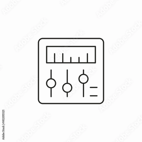 Fototapeta audio mixer interface icon sign vector