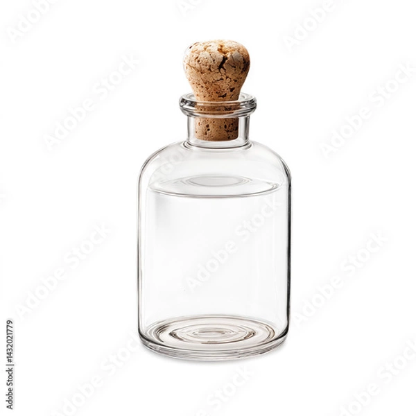 Obraz An empty glass jar isolated on a transparent background.