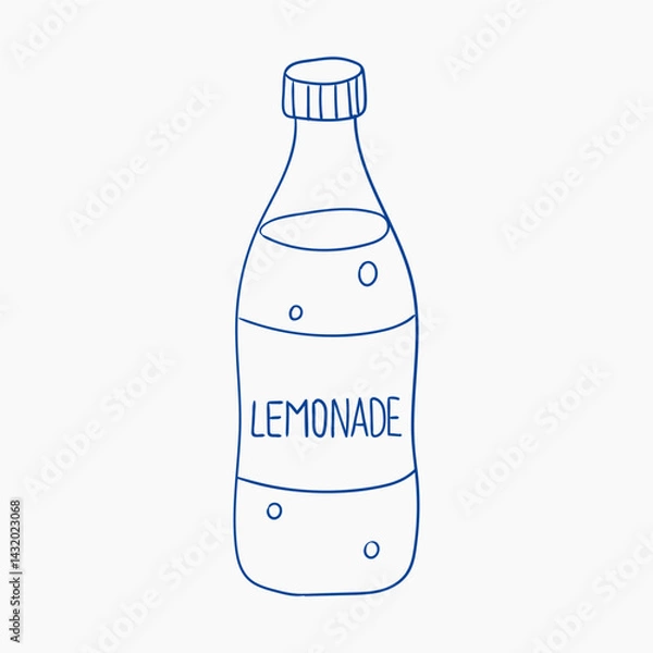 Obraz Bottle of refreshing lemonade with a simple design on a light background