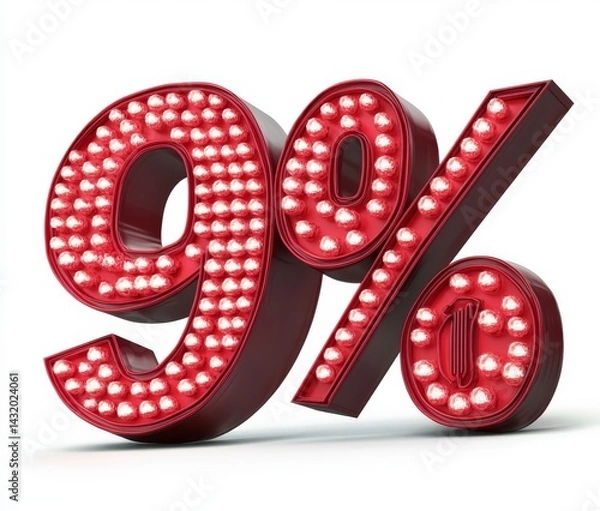 Fototapeta Interest rates and mortgage rates have been reduced, symbolized by a percentage sign being cut, representing a decrease in real estate and banking lending