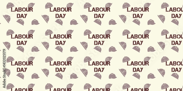 Fototapeta seamless pattern with construction worker's helmet element. International worker day background
