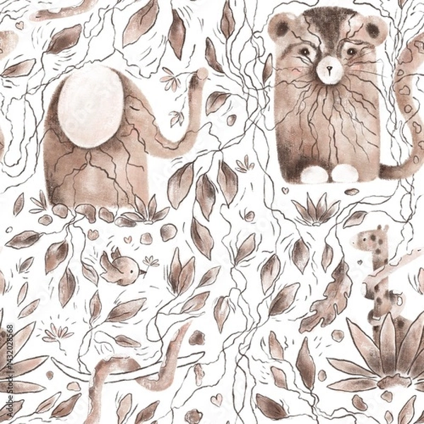 Obraz African animals Seamless Pattern. 