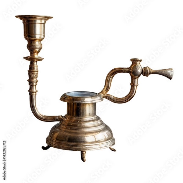 Obraz An old oil lamp isolated on a transparent background.