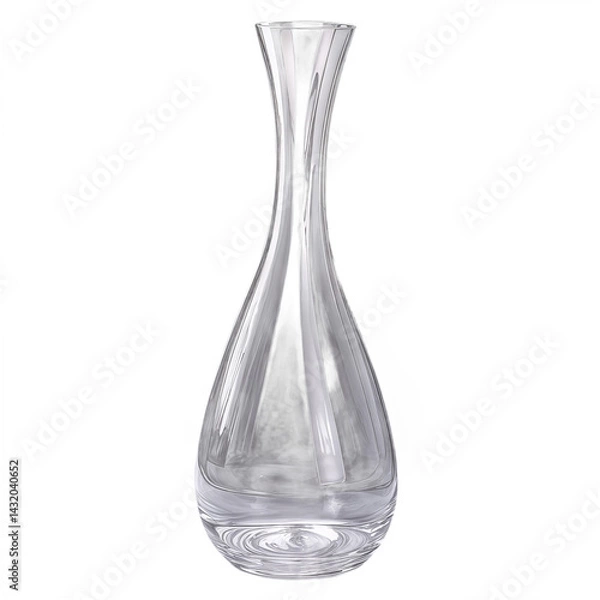 Obraz An empty glass vase isolated on a transparent background.