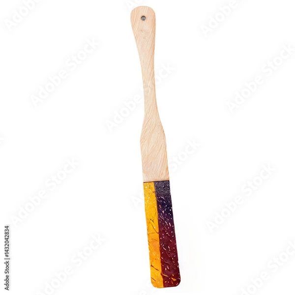 Obraz Wooden spoon isolated on a transparent background.