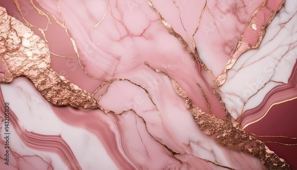 Fototapeta luxury pink marble rose gold background texture background design generative ai