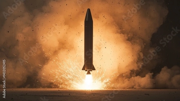 Fototapeta Innovative rocket prototype workshop science lab gigapixel standard scale creative environment technical viewpoint