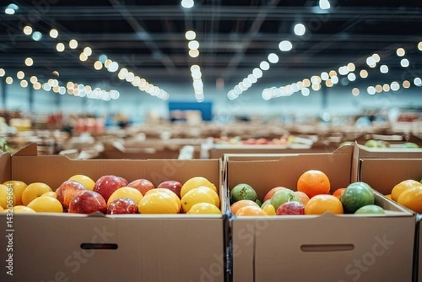 Fototapeta Fresh produce in boxes (1)