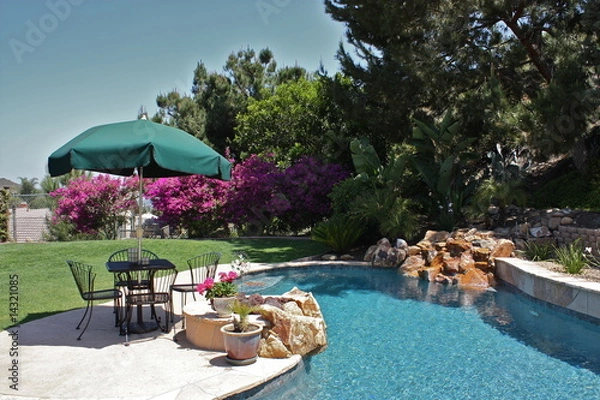 Obraz Piękne podwórko i basen