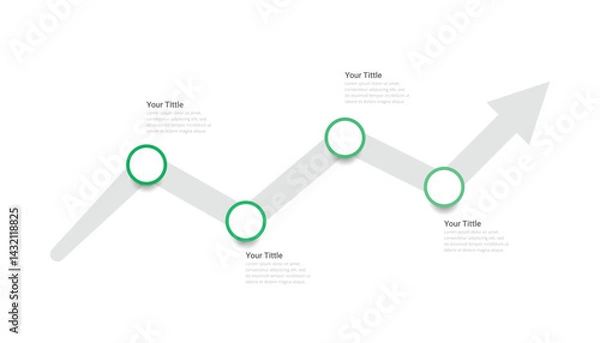 Fototapeta Growth Arrow Infographic Design with 4 Steps